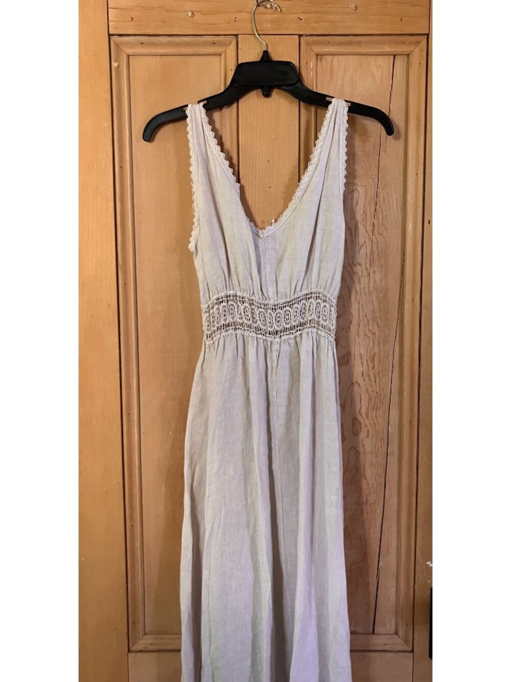 Terzo Millenio Womens 100% Linen Made In Italy Dress Medium White Ivory SP EXC - Picture 10 of 12